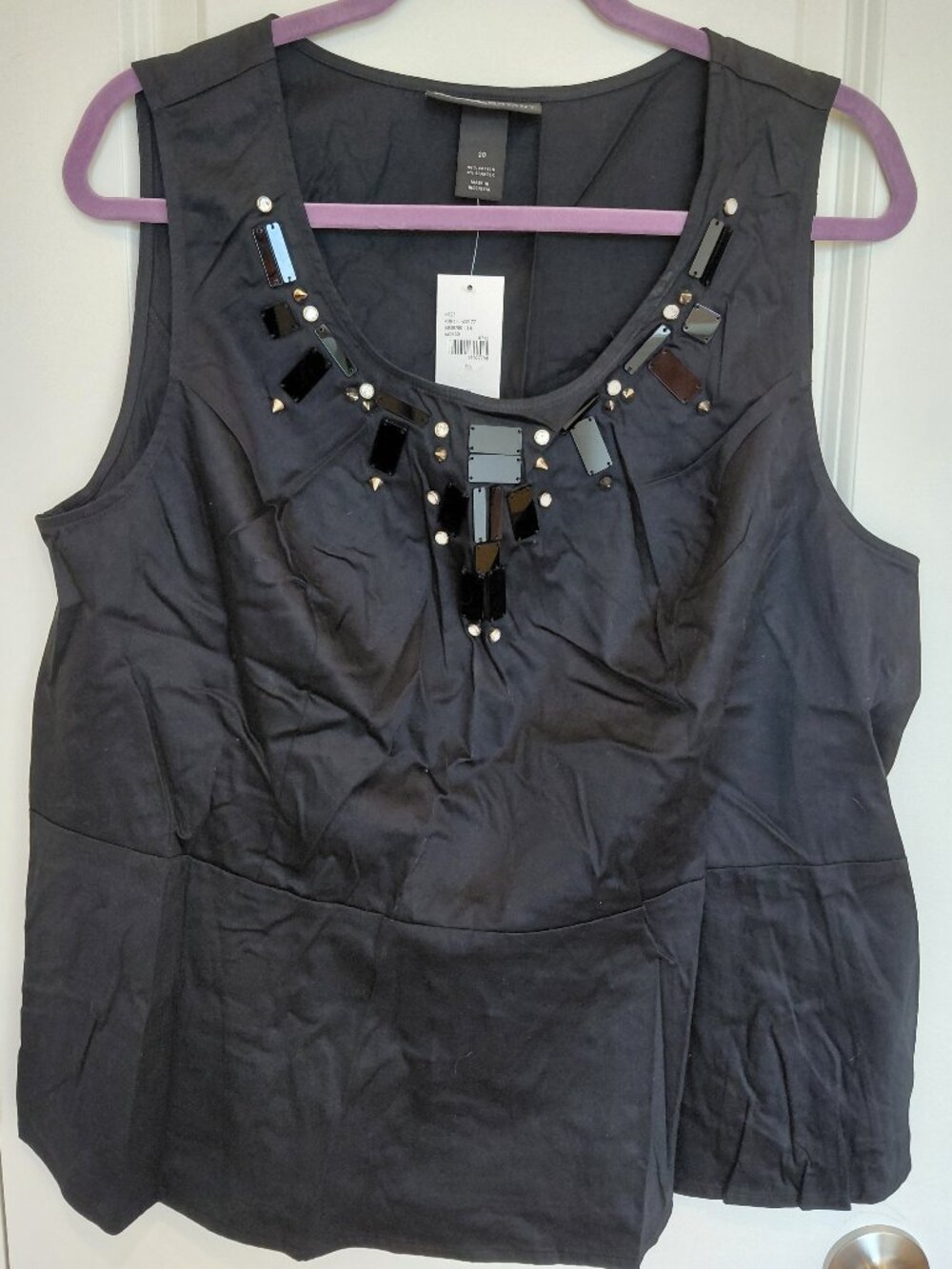 Lane Bryant Black Edgy Studded Tank